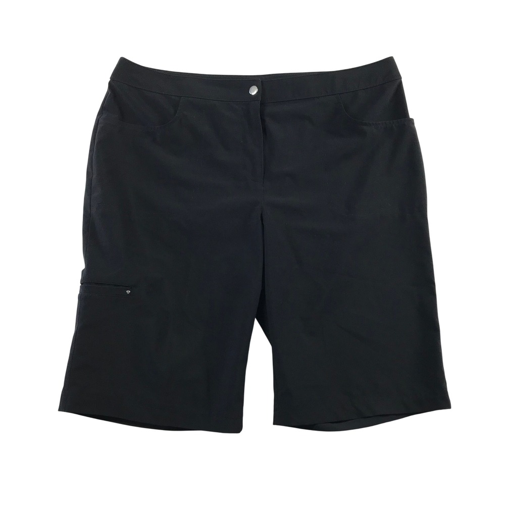 Weekends by Chico's Black Performance Stretch Cargo Shorts Womens Size 2 Short